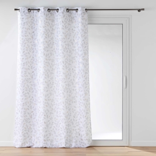 Rideau à œillets grande hauteur 140 x 280 cm – Polyester imprimé métallisé DUCHESSE