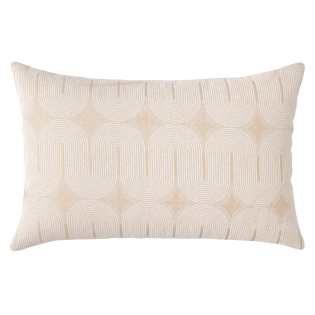 Coussin déhoussable 40 x 60 cm polycoton imprimé métallisé ONDINE Blanc sur Mon Linge de Maison Coussin déhoussable 40 x 60 cm polycoton imprimé métallisé ONDINE Blanc