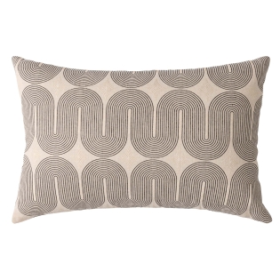 Coussin déhoussable 40 x 60 cm polycoton imprimé métallisé ONDINE Noir sur Mon Linge de Maison Coussin déhoussable 40 x 60 cm polycoton imprimé métallisé ONDINE Noir