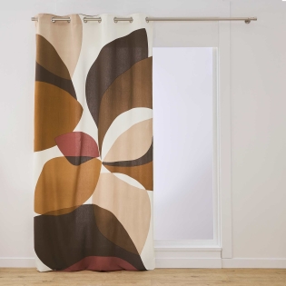 Rideau à œillets 140 x 260 cm coton/polyester imprimé Mouna sur Mon Linge de Maison Rideau à œillets 140 x 260 cm coton/polyester imprimé Mouna