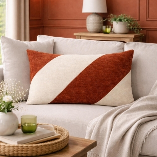 Coussin déhoussable 30 x 50 cm Velours chenille OLAF