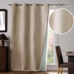 Rideau à œillets 140 x 260 cm 100% occultant tissé uni NOCTIS thermique et phonique sur Mon Linge de Maison Rideau à œillets 140 x 260 cm 100% occultant tissé uni NOCTIS thermique et phonique