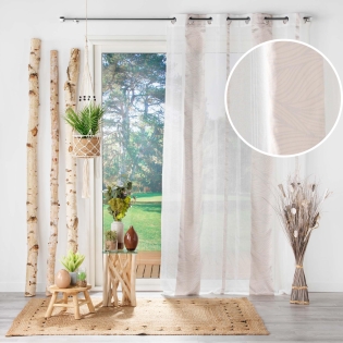 Voilage à œillets – 140 x 240 cm – voile sable jacquard – ESTELLA