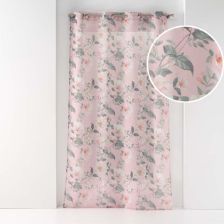 Voilage à œillets 140 x 240 cm – voile sable – imprimé Alissia – Rose sur Mon Linge de Maison Voilage à œillets 140 x 240 cm – voile sable – imprimé Alissia – Rose
