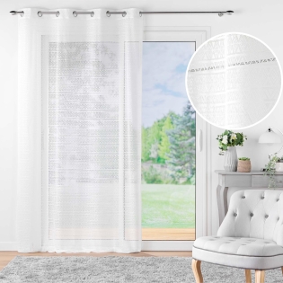 Voilage à œillets 140 x 240 cm maille – NAOMIE Blanc