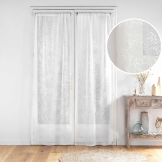 Paire de voilages passe tringle 2 x 70 x 200 cm – KARLA Blanc