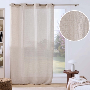 Voilage à œillets 140 x 240 cm filet FILEA Beige