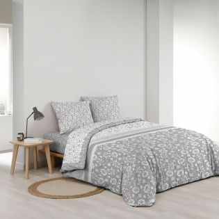 Parure de draps 4 pièces réversible – 100 % coton – Imprimé 57fils/cm² Flavie