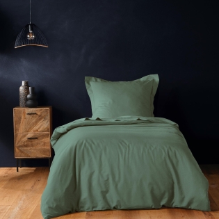 Housse de couette 140 x 200 cm – Coton uni 57 fils – LINA – Cèdre