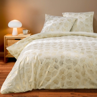 Parure de lit 3 pièces 240 x 220 cm velours imprimé métallisé GINKOA