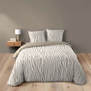 Parure 3 pièces 240 x 220 cm imprimé 100% coton 42 fils allover ZEBRIS sur Mon Linge de Maison Parure 3 pièces 240 x 220 cm imprimé 100% coton 42 fils allover ZEBRIS