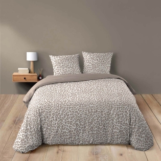Parure de lit 3 pièces 240 x 220 cm imprimé 100% coton 42 fils WILD