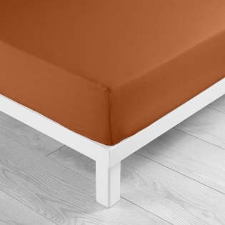 Drap housse 2 personnes 140 x 190 cm 100% coton 57 fils LINA Caramel – Bonnet 30 cm sur Mon Linge de Maison Drap housse 2 personnes 140 x 190 cm 100% coton 57 fils LINA Caramel – Bonnet 30 cm