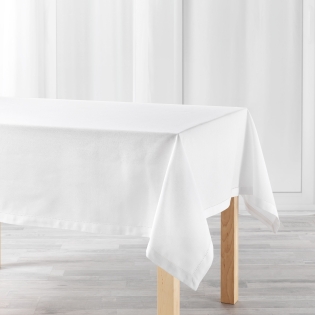 Nappe Rectangle 140 x 240 cm – Coton Uni CHARLINE – Blanc