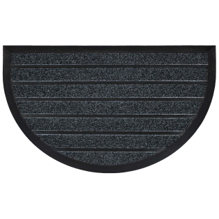 Tapis d'entree demi-lune 45 x 75 cm pvc grattoir marco Gris