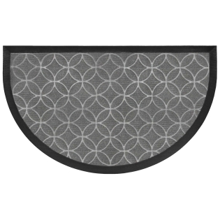 Tapis d'entree demi-lune 45 x 75 cm relief pvc emilio Gris