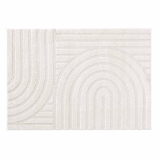 Tapis rectangle 120 x 170 cm – Uni relief – Modèle Maximus – Coloris ivoire
