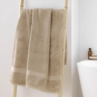 Drap de douche 70 x 130 cm — éponge coton peigné Élégance 600 g/m² - Noisette