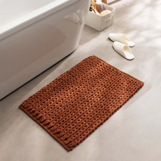 Tapis de bain 50 x 80 cm – Coton / polyester fils chenille – Doux et absorbant – Ariel Terracotta sur Mon Linge de Maison Tapis de bain 50 x 80 cm – Coton / polyester fils chenille – Doux et absorbant – Ariel Terracotta