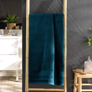 Drap de douche 70 x 130 cm éponge unie tendresse Indigo