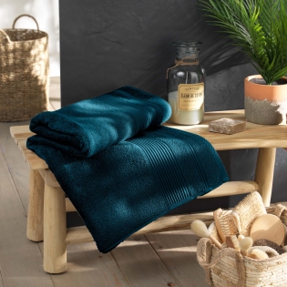 Drap de bain 90 x 150 cm – Coton éponge uni Tendresse Indigo – 500 g/m² sur Mon Linge de Maison Drap de bain 90 x 150 cm – Coton éponge uni Tendresse Indigo – 500 g/m²
