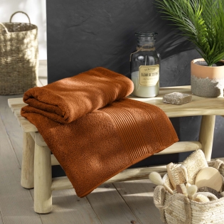 Drap de bain 90 x 150 cm – Coton éponge uni Tendresse Caramel – 500 g/m² sur Mon Linge de Maison Drap de bain 90 x 150 cm – Coton éponge uni Tendresse Caramel – 500 g/m²