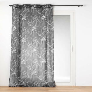 Voilage a oeillets 140 x 240 cm voile sablé imprimé Cabana Noir sur Mon Linge de Maison Voilage a oeillets 140 x 240 cm voile sablé imprimé Cabana Noir