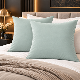 Lot de 2 taies d’oreiller Duo Protect 63 x 63 cm Coton 57 fils/cm² Imperméables Menthe