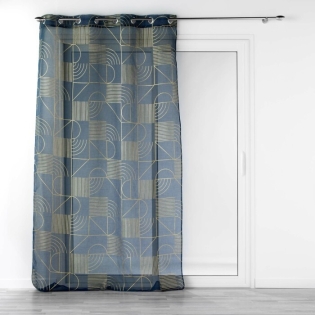 Panneau a oeillets 140 x 280 cm voile sable imprime metallise lineor Marine/or