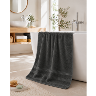 Drap de Douche Spa 70 x 140 cm 100% Coton 400 gr/m² - Ardoise sur Mon Linge de Maison Drap de Douche Spa 70 x 140 cm 100% Coton 400 gr/m² - Ardoise