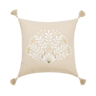 Coussin dehous. compr. pompon 45x45 cm coton/polyester imp metal. majestia des p Sans sur Mon Linge de Maison Coussin dehous. compr. pompon 45x45 cm coton/polyester imp metal. majestia des p Sans