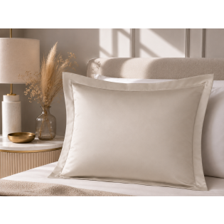 Taie d'Oreiller 50 x 70 cm Sable – Satin de Coton 120 Fils/cm² – Hôtellerie Haut de Gamme