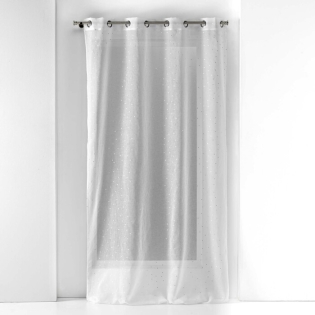 Panneau a oeillets 140 x 240 cm voile sable applique goutteline Sans sur Mon Linge de Maison Panneau a oeillets 140 x 240 cm voile sable applique goutteline Sans