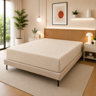 Drap Housse 140 x 190 cm Sable – 100% Coton 57 Fils/cm² – Bonnet 30 cm