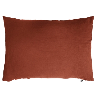 Taie d'oreiller en double gaze de coton – 50 x 70 cm – Terracotta sur Mon Linge de Maison Taie d'oreiller en double gaze de coton – 50 x 70 cm – Terracotta