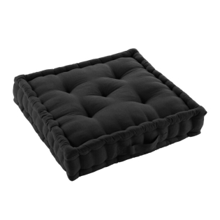 Coussin de sol 50 x 50 x 10 cm coton/polyester recycle grs twily Noir