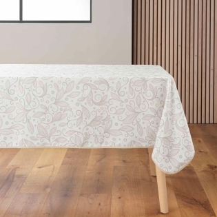 Nappe rectangle 145 x 240 cm polyester imprime metallise leya Sans