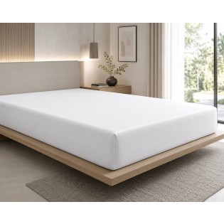 Drap-Housse 180 x 200 cm Prestige Blanc – Satin de Coton Peigné 120 fils/cm² – Bonnet 30 cm sur Mon Linge de Maison Drap-Housse 180 x 200 cm Prestige Blanc – Satin de Coton Peigné 120 fils/cm² – Bonnet 30 cm