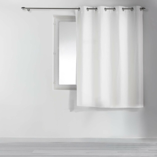 Rideau occultant à œillets 135 x 180 cm chambray uni Chinéa Blanc – petite hauteur