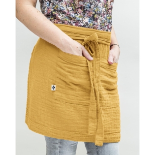 Tablier Serveur 45 x 80 cm – Gaze de Coton Unie GAÏA Safran