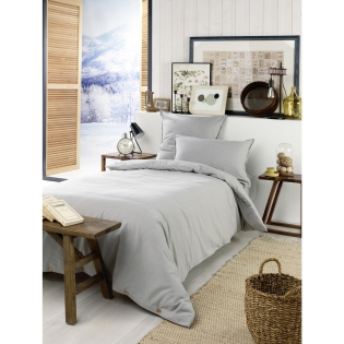 Housse de Couette Chaude 140 x 200 cm – Flanelle 100 % Coton – Candice Gris