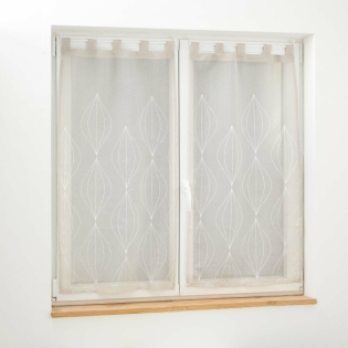 Paire droite passants 2 x 60 x 90 cm voile sable brode galactee Taupe sur Mon Linge de Maison Paire droite passants 2 x 60 x 90 cm voile sable brode galactee Taupe