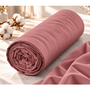 Drap housse 2 en 1 imperméable 90 x 190 cm – coton 57 fils – DUO PROTECT Vieux Rose