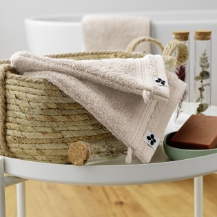 Lot de 2 gants 15 x 21 cm éponge unie garance pampa Naturel sur Mon Linge de Maison Lot de 2 gants 15 x 21 cm éponge unie garance pampa Naturel