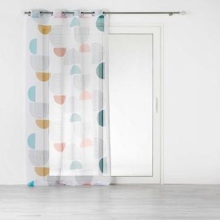 Panneau a oeillets 140 x 240 cm voile sable imprime pop art Sans sur Mon Linge de Maison Panneau a oeillets 140 x 240 cm voile sable imprime pop art Sans