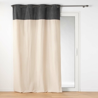 Rideau tamisant a oeillets 140 x 240 cm polycoton Tessa Anthracite