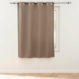 Rideau occultant à œillets 135 x 180 cm tissé TRAMINA Noisette – Petite hauteur
