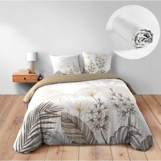 Bastille - Housse de couette 240 x 220 cm + Drap housse blanc 140x190 cm - sur Mon Linge de Maison Bastille - Housse de couette 240 x 220 cm + Drap housse blanc 140x190 cm -