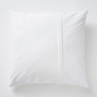 Taie d'oreiller 57 fils 63 x 63 cm jeanne coco Blanc sur Mon Linge de Maison Taie d'oreiller 57 fils 63 x 63 cm jeanne coco Blanc