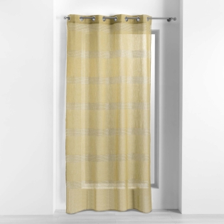 Voilage a oeillets 140 x 240 cm voile sable ajoure ajourela Jaune sur Mon Linge de Maison Voilage a oeillets 140 x 240 cm voile sable ajoure ajourela Jaune